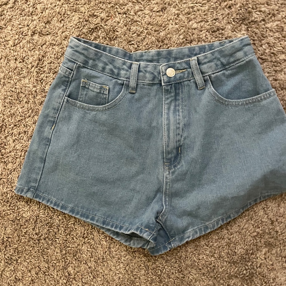 High waisted jean shorts